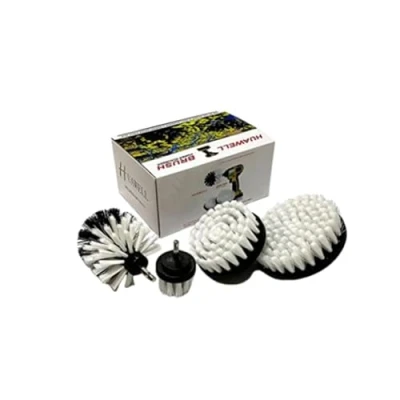 Afbeelding van Zachte reinigingsborstel voor boormachine, schroevendraaierborstel, ideaal tapijten, bekleding, bootaccessoires, stoffen stoelen, wit