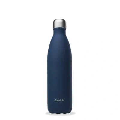 Afbeelding van Qwetch Thermosfles marineblauw 750 ml 24 uur koud en 12 warm Waterdicht, BPA vrij herbruikbaar voor sport, reizen, kantoor
