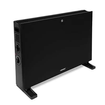 Afbeelding van VONROC Elektrische kachel Convectorkachel met ingebouwde radiator ventilator 2 standen: 1250W/2000W Regelbare thermostaat Verwarmt ruimtes tot 24m2 Modern design Zwart