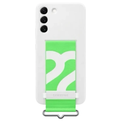 Afbeelding van Samsung Siliconen Back Cover Met Band Wit Galaxy S22+