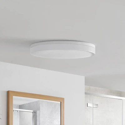 Afbeelding van PRIOS LED plafondlamp met dimmer CCT 1licht PMMA, ijzer H: 8.74 cm wit Inclusief lichtbron