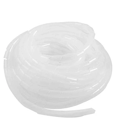 Afbeelding van GTIWUNG Universele flexibele spiraalommanteling, 8 mm, kabelset voor kabelwikkelbuis, spiraalbinding, ter bescherming van de antennekabel TV/pc/USB/tv/AUX (12 m) wit