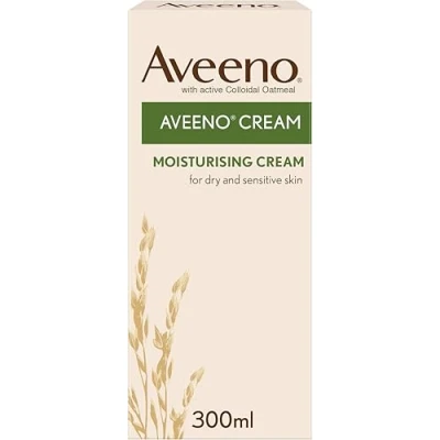 Afbeelding van Aveeno Vochtinbrengende crème (1 x 300 ml), voedende bodylotion met colloïdale havervlokken, hydraterend voor het hele lichaam droge en gevoelige huid, geschikt volwassenen