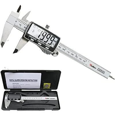 Afbeelding van Digitale schuifmaat 150 mm Vodlbov, roestvrij staal, elektronische kaliper vernier, nauwkeurige aanpassing, diameter meting, dieptekaliber, twee eenheden mm/inch, groot lcd display, doos