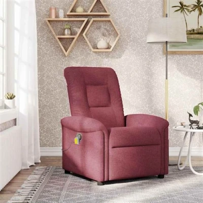 Image de vidaXL Fauteuil de massage inclinable Rouge bordeaux Tissu4015629