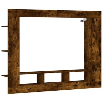 Afbeelding van Tv meubel 152x22x113 cm bewerkt hout gerookt eikenkleurig