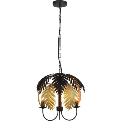 Afbeelding van Lucande hanglamp 3lichts IJzer H: 42.2 cm E14 zwart