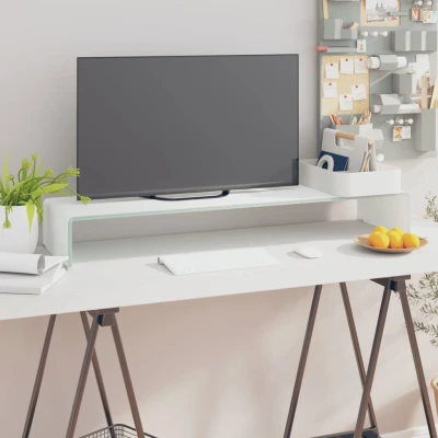 Afbeelding van TV meubel/monitorverhoger 100x30x13 cm glas groen