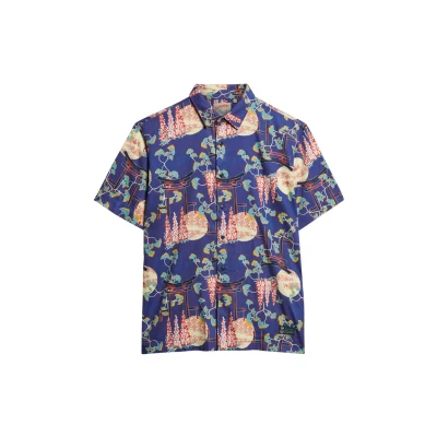 Afbeelding van Superdry Hawaiian BOX FIT Overhemd, Heren, Maat: Large, Wisteria blue