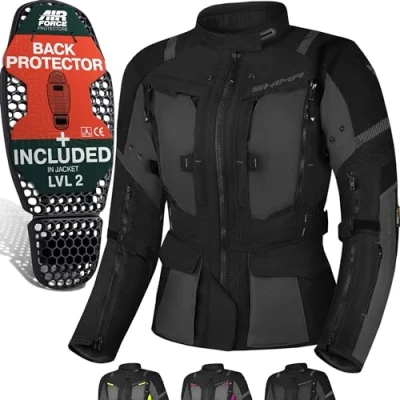 Afbeelding van SHIMA HERO 2.0 motorjack voor dames, het hele jaar door van Cordura, textiel met waterdicht membraan, verwarmingslaag, CE bescherming, breedteverstelling (zwart, S)