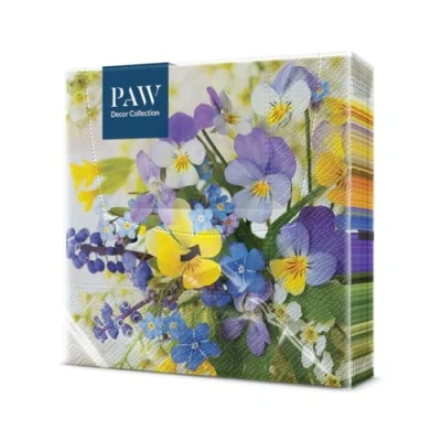 Afbeelding van PAW Papieren servetten, 3 laags (33 x 33 cm), 20 stuks, perfect voor Pasen, feesten, lente en vieringen, tafelkleed, kleurrijk lentedag
