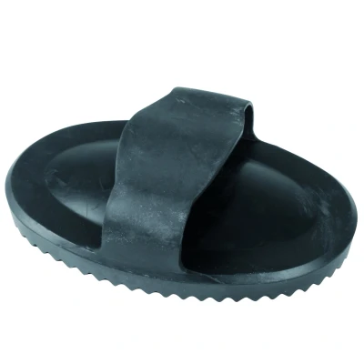 Afbeelding van Waldhausen Rubber Rosborstel Groot Paardenverzorging Zwart