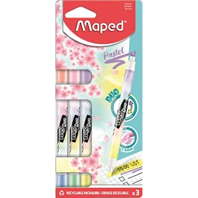 Afbeelding van Maped Dubbelzijdige markeerstift Neon Duo PASTEL x3 markers pasteltinten, 734128