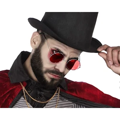 Afbeelding van Halloween/horror rode Dracula bril voor volwassenen Halloween verkleed accessoire