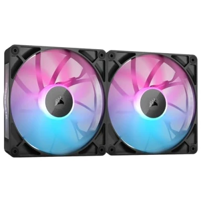 Afbeelding van CORSAIR iCUE LINK RX140 RGB Starters Kit Black Ventilatorhuis 2 pack 140mm 95.7 CFM 300 1700 RPM 10 36 dBA Zero Mode System Hub zwart