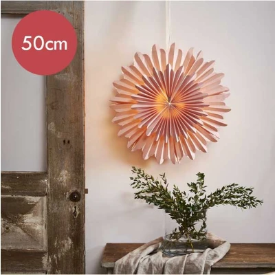 Afbeelding van Roze papieren kerstster Crystal 50 cm