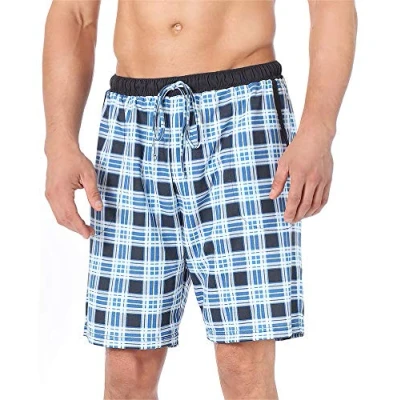 Afbeelding van Timone TI TI30 114 PP Heren Pajamabroek kort Pyjamashorts met zakken elastische tailleband koord 100% Katoen Geruit 7 (9632301) M