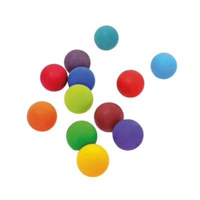 Afbeelding van Grimm&#039;s Kleine houten ballen 12 stuks regenboog