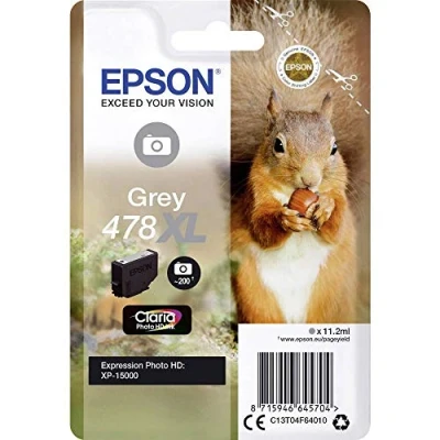 Afbeelding van Epson 478XL (C13T04F64010) Inktcartridge Grijs Hoge capaciteit