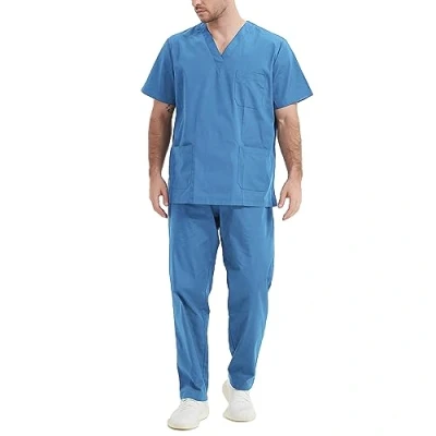 Afbeelding van Misemiya Scrub Bz 6801 6802 Uniseks werkset, uniseks, 1 stuk, Hemelsblauw