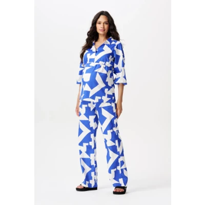Image de Zwangerschapsbroek Casual broek Mesa Graphic Blue Print XS