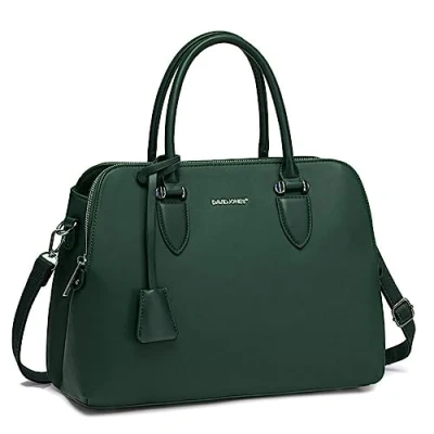 Afbeelding van David Jones Handtas voor dames Bugatti boodschappentas van PU leer met schouderriem meerdere vakken tas stad en werk, elegant, klassiek, chic, dames, Groen, Stijlvol