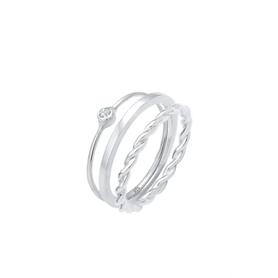 Afbeelding van Elli 3 PACK Ring silvercoloured, Dames, Maat: 54, Silver coloured