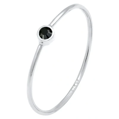 Afbeelding van Elli Basic Stacking Ring, Dames, Maat: 54, Schwarz