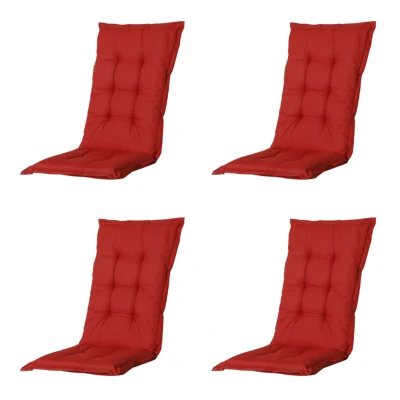Afbeelding van Madison Tuinstoelkussen Lage Rug Basic red Ca. 105x50 cm Set van 4