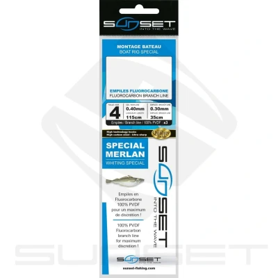 Afbeelding van Sunset Boat Rig Special Fluorocarbon Branch Line Whiting 115cm (3 pcs) Maat : Haak 2 0.40mm
