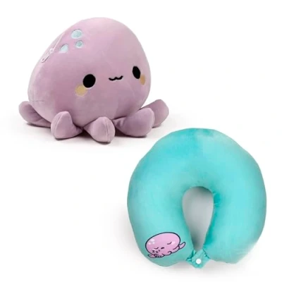 Afbeelding van Swapseazzz Adoramals Octopus 2 in 1 Pluche Reiskussen Nekkussen