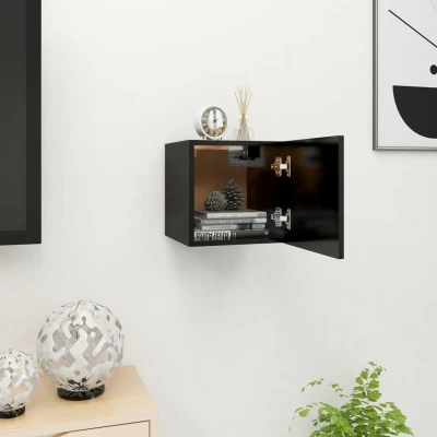 Afbeelding van Tv wandmeubel 30,5x30x30 cm zwart