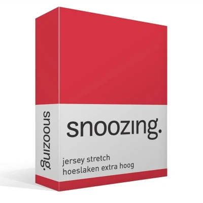 Afbeelding van Snoozing Jersey Stretch Hoeslaken Extra Hoog Tweepersoons 140/150x200/220 cm Rood