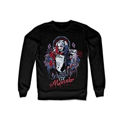 Afbeelding van Squad Officieel gelicentieerd Harley Quinn sweatshirt, zwart, zwart.