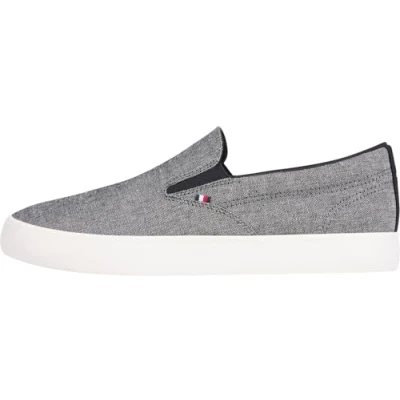 Afbeelding van Tommy Hilfiger Chambray Instappers, Heren, Maat: 40, Black Linnen