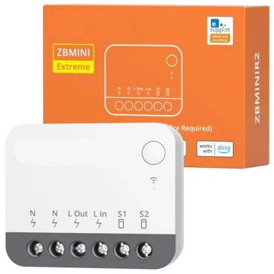 Afbeelding van ZBMINIR2 Zigbee 3.0 Smart Switch, werkt met Alexa en Google Home, Hub vereist, neutrale kabel vereist