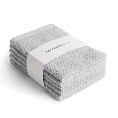 Afbeelding van herzbach home Spa collectie gastendoekjes 30 x 50 cm 100% katoen (parelgrijs)