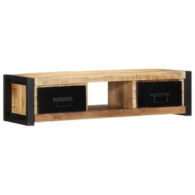 Afbeelding van vidaXL Tv meubel 100x30x25 cm massief ruw mangohout