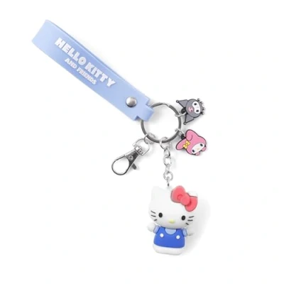 Afbeelding van KIDS EUROSWAN Hello Kitty Sleutelhanger met 3D rubberen koord voor pennenzak, blauw, één maat, Blauw