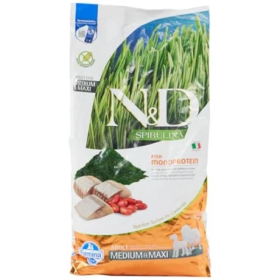 Afbeelding van N&amp;D Spirulina hondenvoeding Haring medium/maxi 7 kg