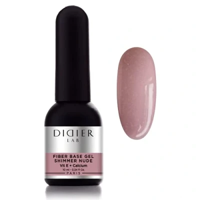 Afbeelding van Premium Vezel basis Gel Shimmer Nude Didier Lab Elite Nagelversteviger UV Maskerende lak Base Voor Beschadigde Nagels Vitaminen Makkelijk Te Vormen French Manicure Natuurlijke Kleur