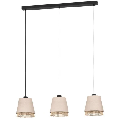 Afbeelding van EGLO Tabley Hanglamp E27 89 cm Natuur/Bruin/Zwart Textiel