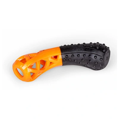 Afbeelding van Vadigran Tpr Orange Fun Stick Hondenspeelgoed Sinaasappel 18 cm Oranje Zwart