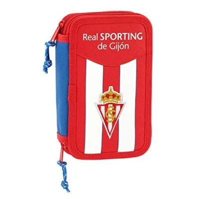 Afbeelding van Dubbele etui Real Sporting de Gijón Wit Rood (28 pcs)