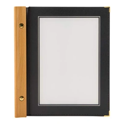 Afbeelding van SECURIT Wood A5 menukaartbescherming, 2 dubbele inzetstukken, incl. 4 pagina&#039;s