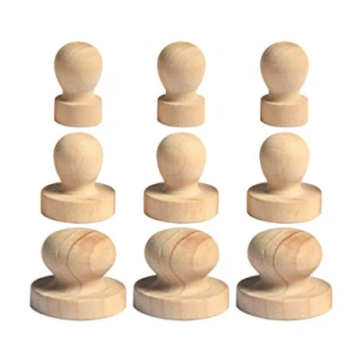 Afbeelding van EXCEART Set van 5 houten met rond handvat Voor knutselen, scrapbooking, materiaal maken (gemengde grootte)
