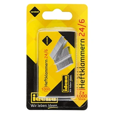 Afbeelding van Idena 12091 nietjes, maat 24/6, 2 x 1000 stuks, verzinkt