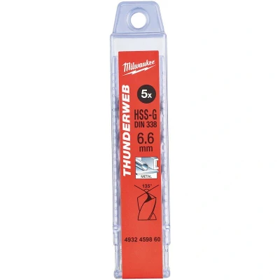 Afbeelding van MILWAUKEE 4932459860 THUNDERWEB metaalboor DIN 338 TW 6,6x101mm (5 st.)