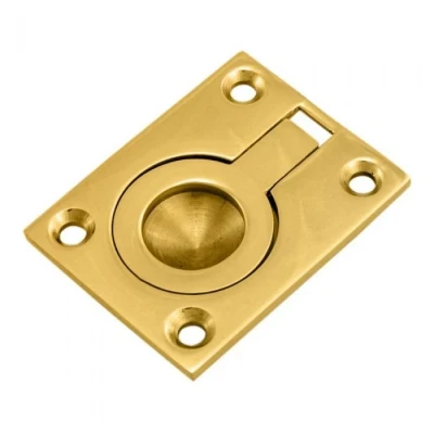 Afbeelding van Flush ring pull verkrijgbaar in gepolijst messing, chroom, satijn en chroom