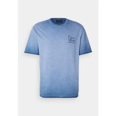 Afbeelding van Scotch &amp; Soda Inside OUT COLD DYE Tshirt print, Heren, Maat: Small, Atlantic blue